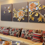Tranh Phù Điêu 3D Hoa Mẫu Đơn – PD012M