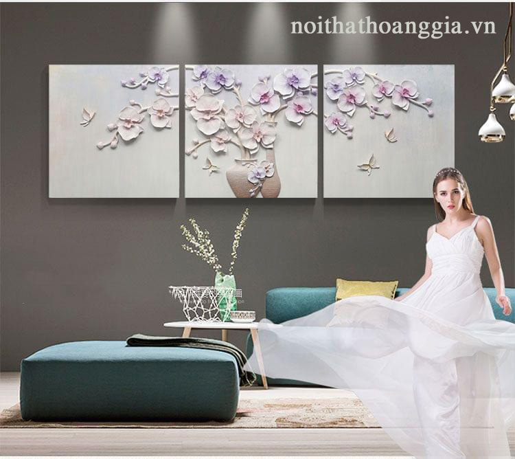 Tranh Phù Điêu 3D Lục Bình Hoa Lan- C70010