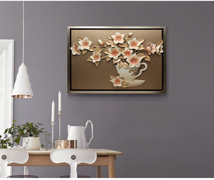 Tranh Phù Điêu 3D Bình Hoa Lan – K57001A