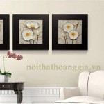 Tranh Phù Điêu 3D Bộ Sen Hạ Ba Bức – B6054A