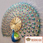 Đồng hồ treo tường nghệ thuật- Chim công xanh