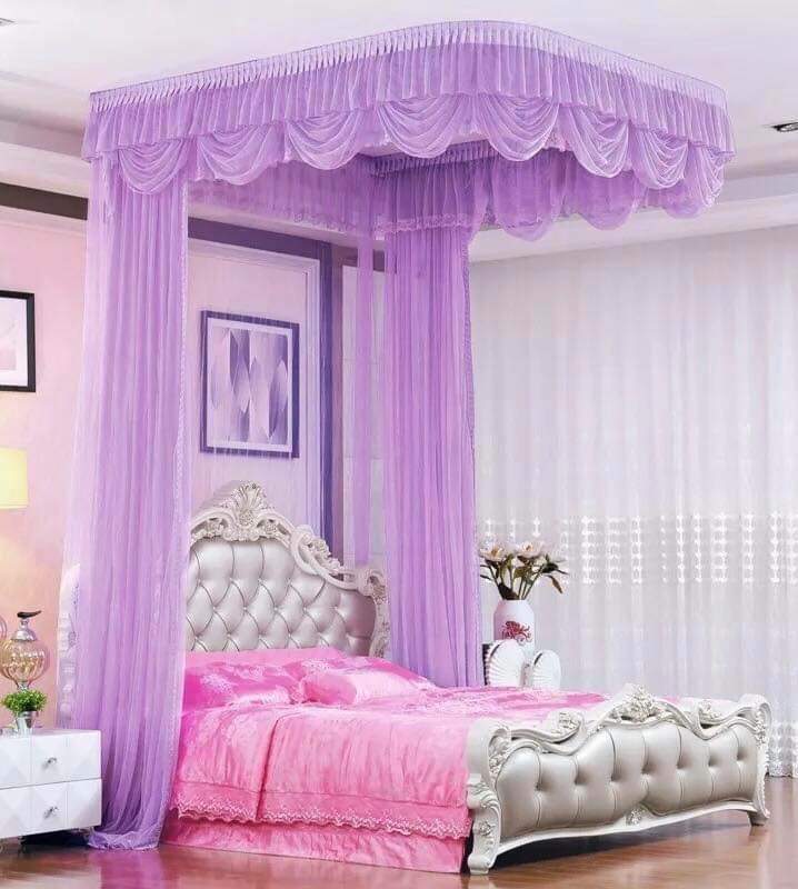 Màn khung ròng rọc- Màu tím 809