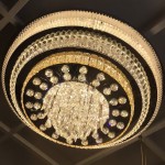 Đèn pha lê mâm tròn D800 led 5 màu